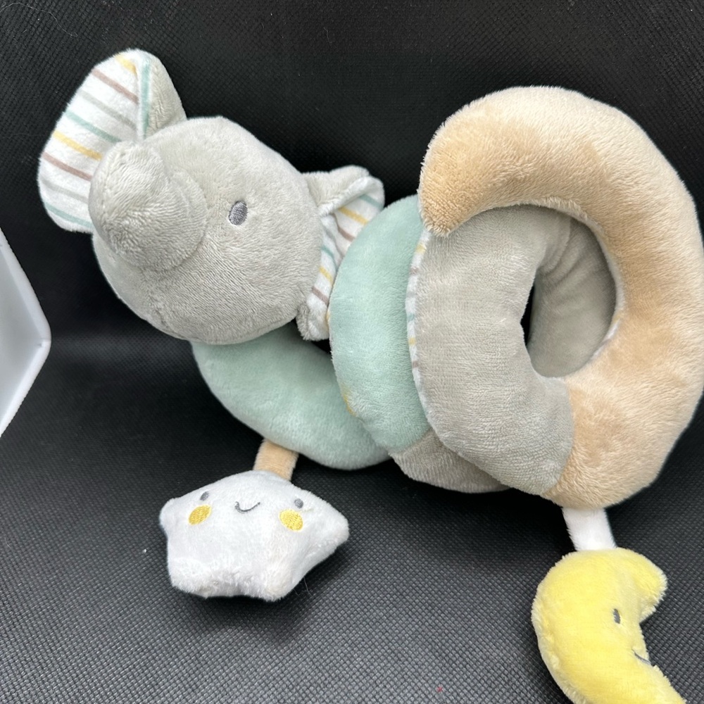 Soft Elephant Moon Star Squiggle Crinkle Ears Sensory Baby Toy Plush 2023 8in